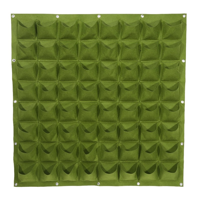 64 Pockets Vertical Outdoor Garden Felt Plants Flower Growing Bag