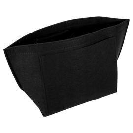 uxcell Purse Organizer Insert, Portable Felt Organizer Bags with Metal Zipper Multiple Compartments Purse Liner for Domed Satchel, Tote Bag, Handbag Shaper (11" x 6.7" x 10", Black)