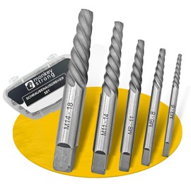 Screw Extractor Set [Extra Grippy] – 5 Piece Left Extractor Set | Extractor Set for Most Common Screw Sizes M3 - M18 | Screw Remover for Professionals and DIY Enthusiasts monkeystrong