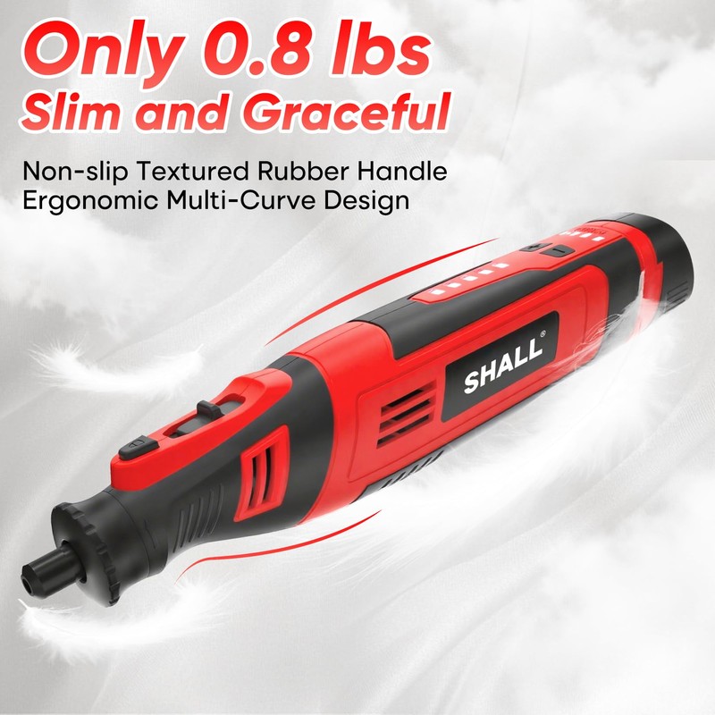 SHALL 8V Cordless Rotary Tool Kit, Lightweight 2.5 Ah Battery