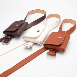 BUZZxSELECTION LBT076 Women's Leather Waist Pouch, Bag, Belt, Buckle, 2-Way Accessories