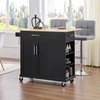 Yaheetech Rolling Kitchen Island Cart with Drop Leaf, Portable Rubberwood