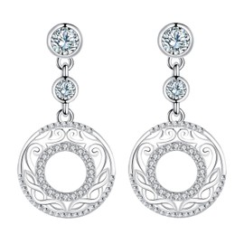 Hifeeled Witch Knot Earrings Women's 925 Sterling Silver Celtic Stud Earrings for Women Original Jewellery Gift, Silver, Cubic Zirconia