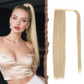 Mulaibdin Blonde Ponytail Extension, Hair Extensions Braid Extension with Clip, Wig Women Long 60 cm, Straight Ponytail Hairpiece, Braids Extensions, Hairpiece Braid with Drawstring