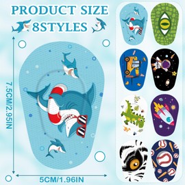 Siifert 80 Pcs Latex Free Adhesive Eye Patches for Kids Latex Free Disposable Cute Adhesive Bandages for Amblyopia Light Blocking Lazy Eye Toddler Boys Girls, 8 Styles