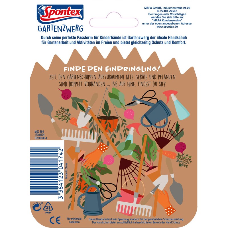 Spontex Gardening Gnome Gloves for Kids-Ideal for Playing and Working