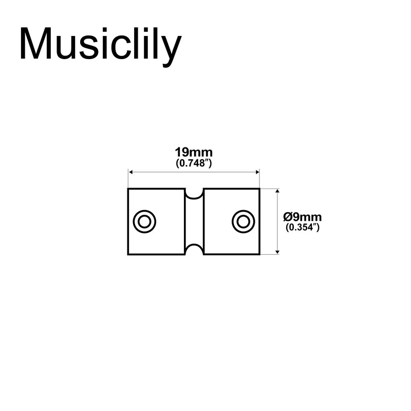 Musiclily Pro 19mm Brass Bass Bridge Saddle Set for 4