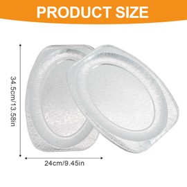 JLNGTHONG 10 Pack Large Aluminium Foil Trays (35x24cm) - Tin Foil Trays Containers for Cooking, Baking, Broiling, Roasting, BBQ, and Party,Reusable Serving Platter Set