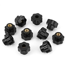 10 Uds Perillas Rosca Hembra Estrella M6 X 25 Perillas Tuercas de Mariposa de Plastico Cabeza de Estrella Redonda Universal Tuercas de Sujecion Perill