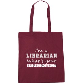 Hippowarehouse I'm a Librarian what's your superpower? Tote Shopping Gym Beach Bag 42cm x38cm, 10 litres