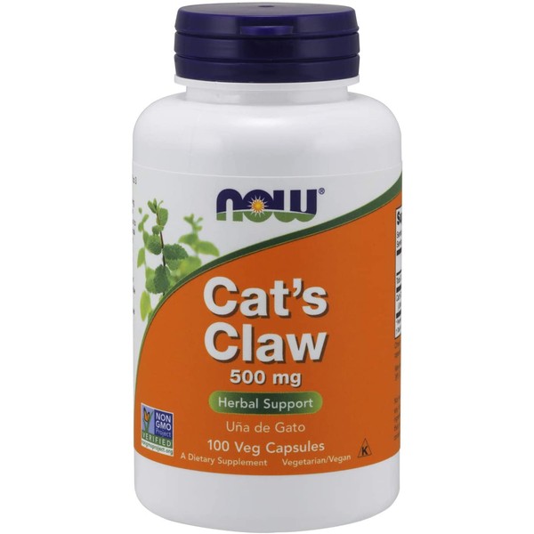 NOW Supplements, Cat's Claw 500 mg, Non-GMO Project Verified, Herbal Supplement, 100 Veg Capsules