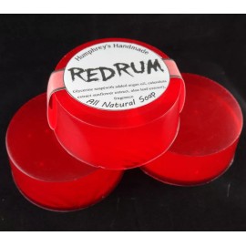 Humphrey's Handmade REDRUM Bay Rum Soap Red Glycerin Men's Shaving Bar, Argan Oil Beard Wash Horror