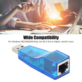 USB Network Card Adapter, Direct Plug in External USB Network Card, Plug and Play 100 Mbps Ethernet/LAN Adapter for Laptop/Desktop