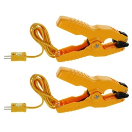2 PCS High-Accuracy K-Type Clamp Probe Thermocouple Temperature Clamp Sensor 32.7-inch Long Cable for Wide Industrial Applications