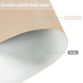 Zinkooat Leather Desk Mat,1.8mm Thick,12x42 Inch Desk Cover,Desk Protector Mat,Dresser Cover Top,Nail Table Mat,Dresser Cover,Quartz Countertop Protector,Table Sticker Cover(Light Brown+Gray,12×42)