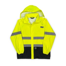 Buffalo Outdoors® Workwear Class 2 Hi Vis Safety Hooded Rain Shell (X-Large)