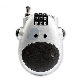 Cute Cow-Shaped Triple-Dial Auto-Retract TSA Cable Lock for Travel Luggage Silver