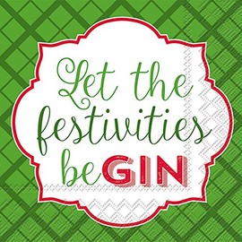 Boston International IHR Roseanne Beck Collection Cocktail Beverage Paper Napkins, 5" x 5", Let The Festivities Begin