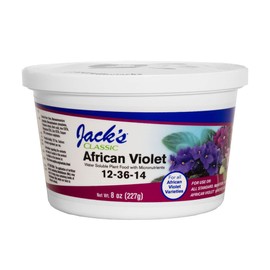 Jack's Classic 12-36-14 African Violet Water-Soluble Fertilizer with Micronutrients for Developing Strong Colorful Plants, 8oz