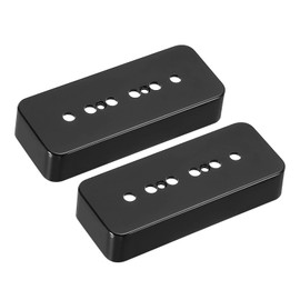 sourcing map Guitar Pickup Cover 52 mm Rod P90 Double Coil Pickup with Closed Plastic Shell for Electric Guitar Black Pack of 2