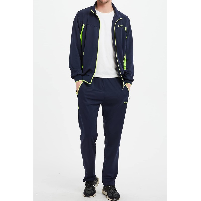 TBMPOY Men's Jersey Top and Bottom Sportswear Set, Sweatshirt, Running