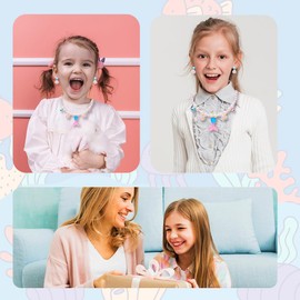 6 Piece Mermaid Jewellery Set for Girls, Mermaid Children's Jewellery Necklace, Rings, Bracelets, Earring, Hairpin, Gifts for Girls from 3 Years, for Children, Girls, Party, Birthday Gift