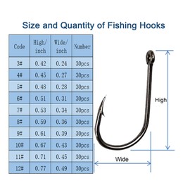 300PCS Small High-Carbon Steel Barbed Fishing Hooks with Holes, 10 Specifications of Fishing Hooks, Portable Boxed Hooks, Hooks That Can Adapt to Various Fishing Environments