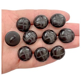 PEPPERLONELY 10 botones de resina de plástico con vástago para coser ropa, abrigo, jeans, manualidades, color negro, 5/8 pulgadas