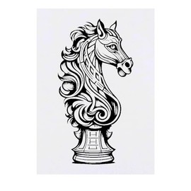 Azeeda 'Ritter Schachfigur' Temporäres Tattoo - Hautfreundlicher & Ungiftiger Abziehbild · Wasserfest (TO00066655)