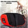 Bolsa Impermeable Asiento Trasera Bicicleta (Negro con Rojo)