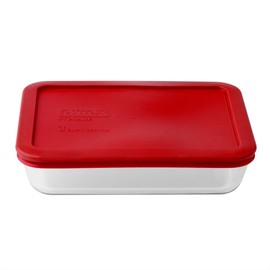 Pyrex Rectangular Food Storage, Glass, 3-Cup, Red