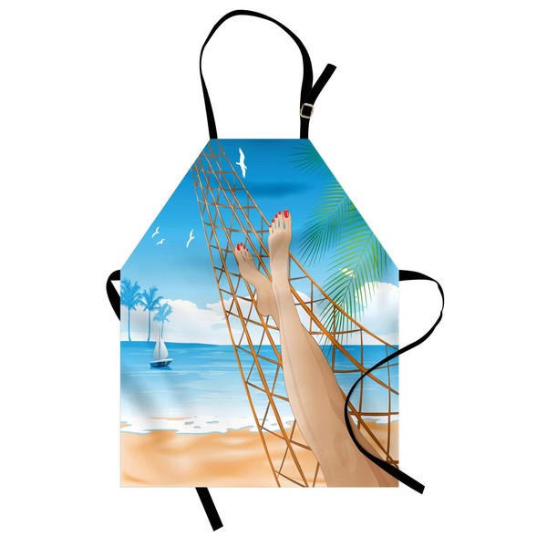 Ambesonne Beach Apron, Legs of the Lady Laying in the