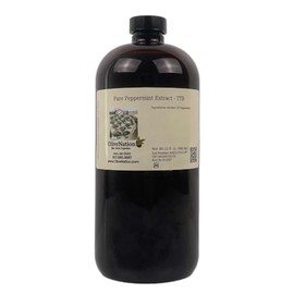 Pure Peppermint Oil Extract - TTB-Approved for Brewing - Water Soluble Mint Flavoring - PG Free - Non-GMO - Gluten Free - Vegan - 32 ounces