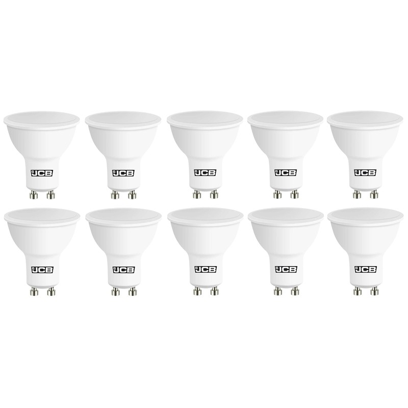 10x JCB 5w LED GU10 Reflector Lamp 100° 6500k Daylight