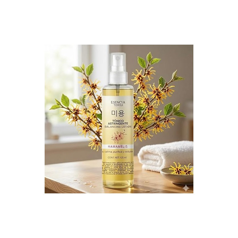 Tónico Facial de Hamamelis – Calma, Equilibra y Refresca –