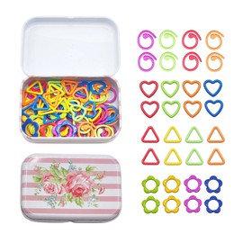 Hilsayum Knitting Stitch Markers 4 Shapes Colorful Crochet Stitch Markers with Box for Crocheting and Knitting,