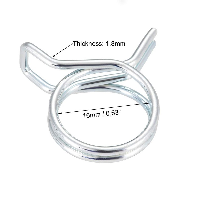 uxcell Double Wire Spring Hose Clamp 16mm Inner Dia Fit