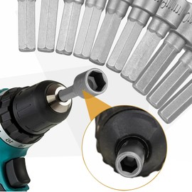 Hex Drill Bits Tools, 9 Pcs 5-13mm Magnetic Hexagon Socket, Hex Shank Magnetic Nut Setter Driver, Hex Drill Bits Sets, Powerful Socket Combination Quick Change Metric Nut Driver Set
