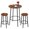 HomGarden 3 PCS Pub Dining Set Bar Table & Stools