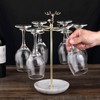 Wine Glass Holder, 6 Hooks Marble Base Stemware Rack Freestanding