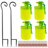 4 Pack Reusable Outdoor Fly Trap with Shepherd Hooks, Non-Toxic