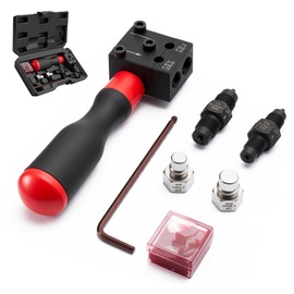 Wvoillty Brake Line Flaring Device for SAE Flares, Double Head Flaring Device Brake Line Car for 4.75 mm and 6.35 mm Car Brake Lines, Compatible with Cars, Trucks