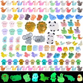 150 Pcs Mini Resin Animals Kit Accessories Variety Pack Glow Animal Figurines Resin Mini Ducks Figurines Accessories for Variety Pack for Garden Micro Landscape Aquarium Potted Dollhouse Decor