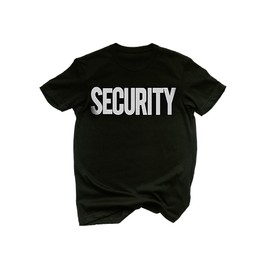 fresh tees Security T-Shirt 2 Sided Front Back Print | Event Safety Guard Staff | Graphic Tee for Men (Small,Black)