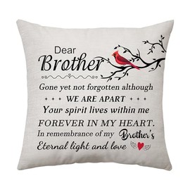 Aconesong Brother Memorial Gifts Sympathy Gift Bereavement Cushion Cover Gift for Who Loss of Brother In Memory of Brother Keepsake Passed Away Decorative Pillow Cover 45 x 45 cm (Brother)