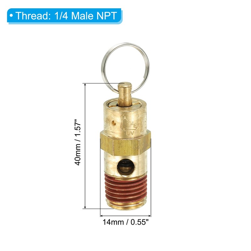 PATIKIL 1/4" Female NPT Safety Valve for Air Compressor Pneumatic