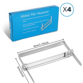 WOPPLXY 200 PCS Paper File Strip Fasteners - Metal Paper Fasteners 70mm Filing Clips - Paper Binder Binding Clamp for Office, School, Home