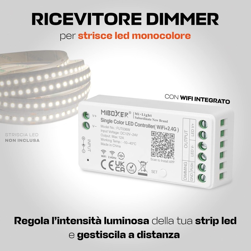 Mi-Light MiBoxer FUT036W Mini WiFi + RF + Push Receiver