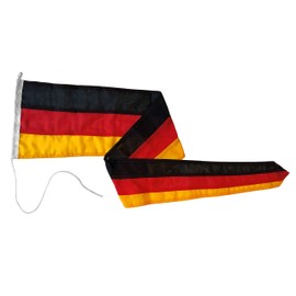 FLAGLY Premium Long Bunting Germany 160 g/m² Fabric Weight, Robust and Weather-Resistant Ship Flag Cloth - Various Sizes - Germany Bunting, Flagpole Accessories (30 x 200 cm)