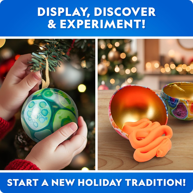 Blue Marble Science Surprise Christmas Ornaments – 4 Ornaments with